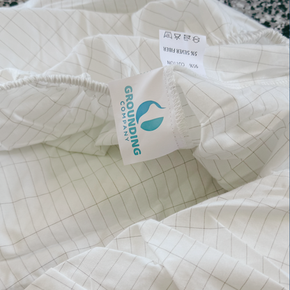 Grounding Fitted Bed Sheet - White Organic Cotton
