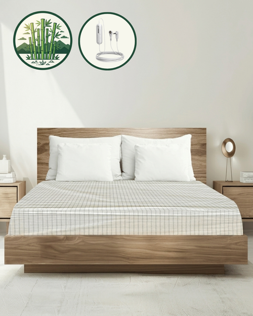 Bamboo Grounding Fitted Bed Sheet - White