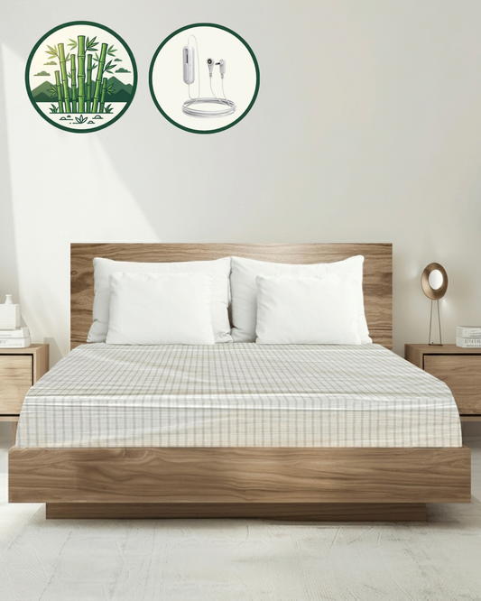 Bamboo Grounding Fitted Bed Sheet - White