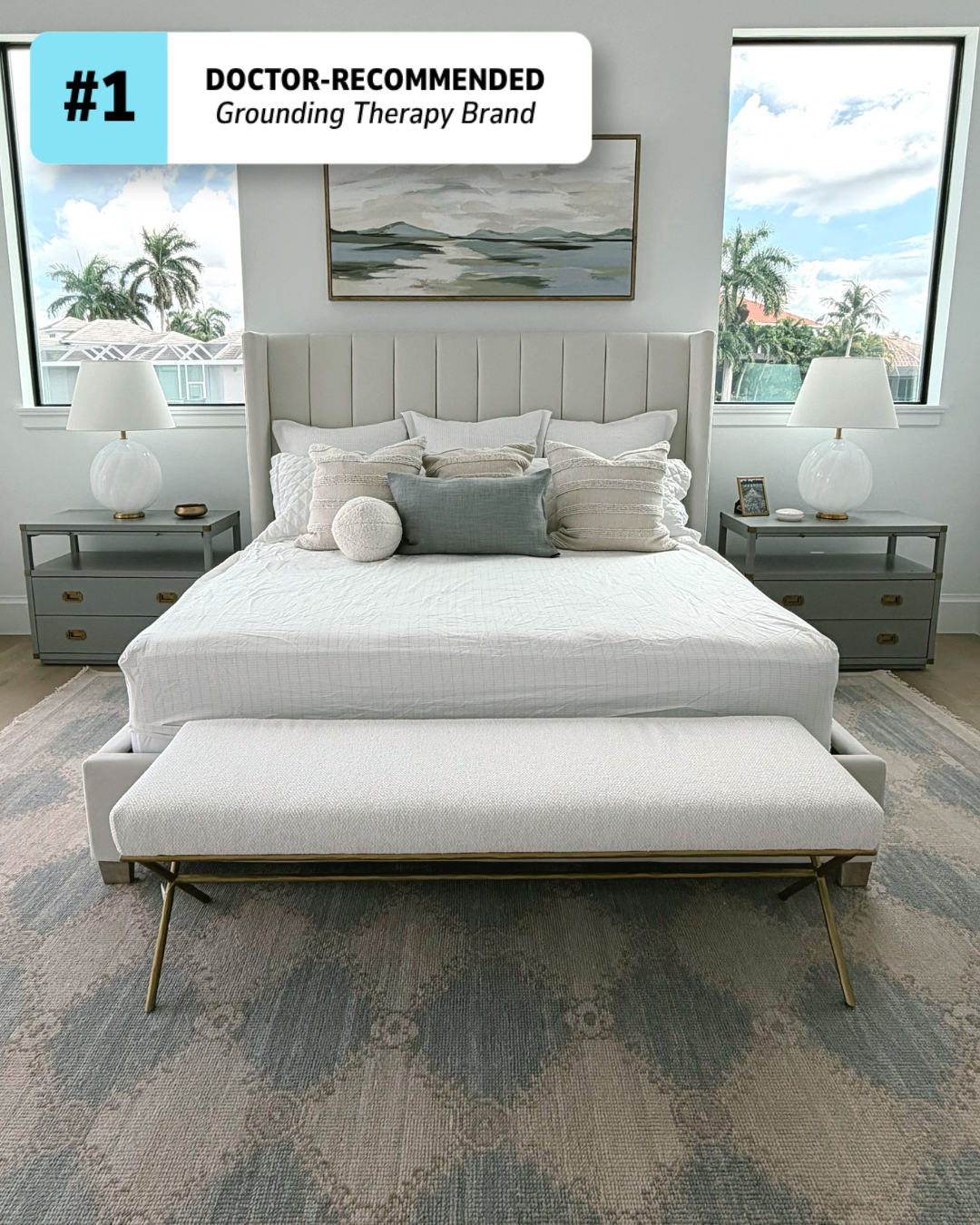 Premium Grounding Fitted Bed Sheet - White